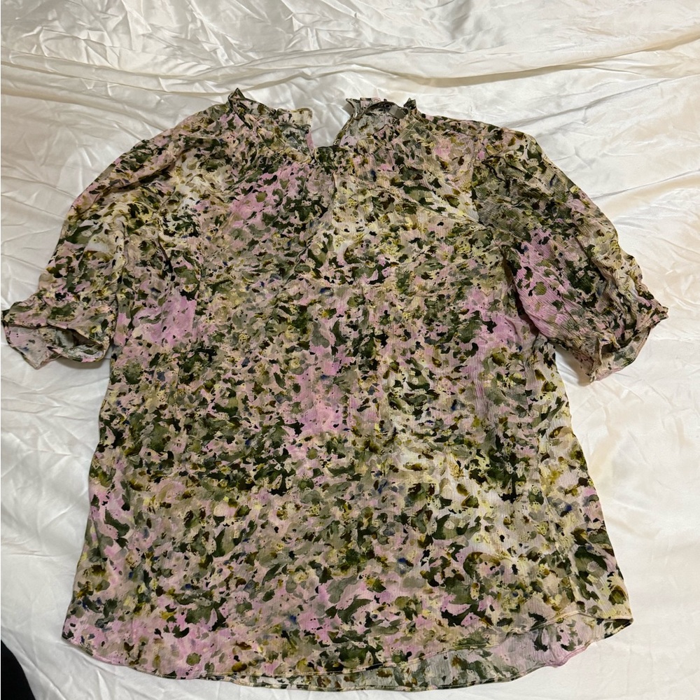 GO BY GO SILK Multicolor Floral Top L Large